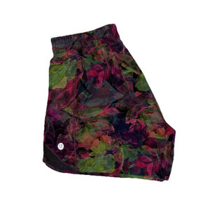 LULULEMON HOTTY HOT HR SHORT 3.5” LINED VIVID FLORAL SIZE 4